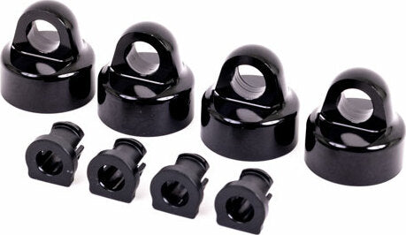 Shock Caps, Aluminum (Black-Anodized), GT-Maxx® Shocks (4)/ Spacers (4) (for Sledge®)