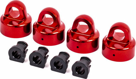 Shock Caps, Aluminum (Red-Anodized), GT-Maxx® Shocks (4)/ Spacers (4) (for Sledge®)