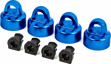 Shock Caps, Aluminum (blue-Anodized), GT-Maxx® Shocks (4)/ Spacers (4) (for Sledge®)