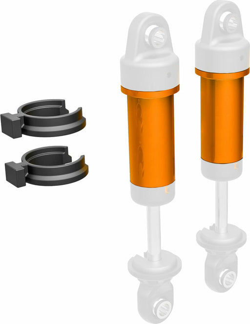 Body, Shock, 6061-T6 Aluminum (Orange-Anodized) (Includes Spring Pre-Load Spacers) (2)