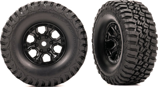 Tires & wheels, assembled (black 1.0" wheels, BFGoodrich® Mud-Terrain™ T/A® KM3 2.2x1.0" tires) (2)