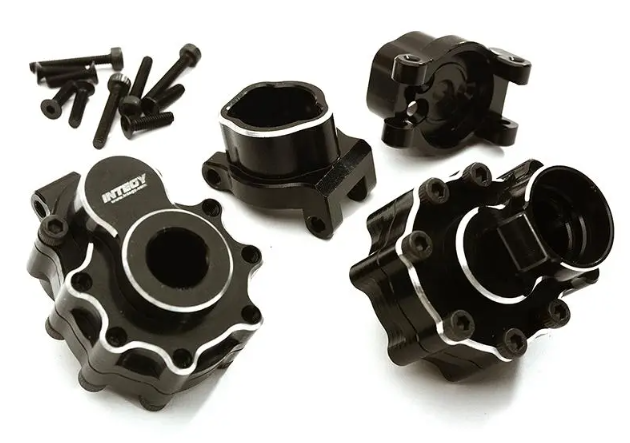 Billet Machined Alloy Rear Portal Drive Housing Set w/ Mount for Traxxas TRX-4