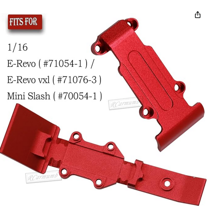 Alloy Aluminum Front Skid Plate & Rear Skid Plate, Red 7037