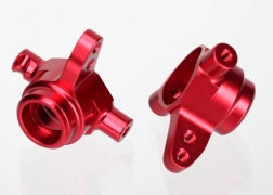 6837 Steering blocks, 6061-T6 aluminum (red-anodized), left & right