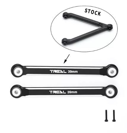 TREAL SCX24 Upper 2 links (4 Links Conversion)39mm Alu#7075 for Axial SCX24 C10 Bronco Gladiator 1/24 Scale Trucks