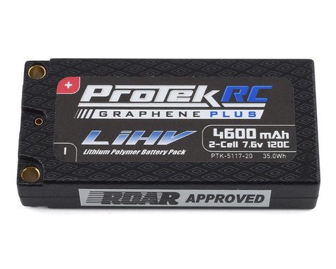 ProTek RC 2S 120C Low IR Si-Graphene + HV LCG Shorty LiPo Battery (7.6V/4600mAh) w/5mm Connectors (ROAR Approved)