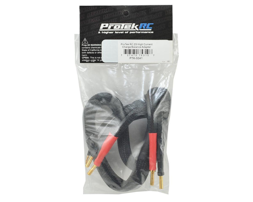 ProTek RC 2S High Current Charge/Balance Adapter (4mm to 4mm Solid Bullets) (10awg Wire) (24")