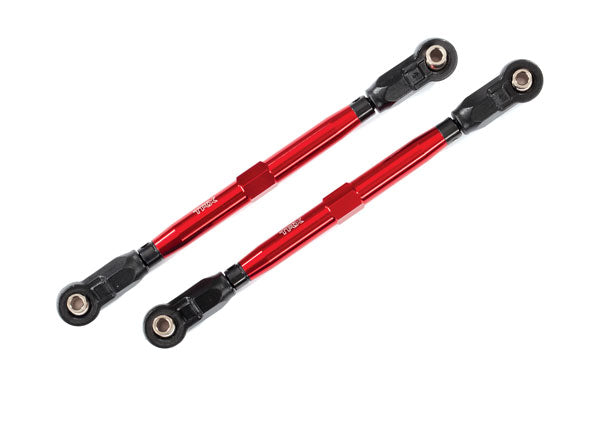 Toe links, front (TUBES red-anodized, 6061-T6 aluminum) (2) (for use with #8995 WideMaxx™ suspension kit)