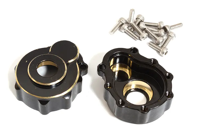 Machined Brass 42g Each Portal Cover (2) for Traxxas TRX-4 Scale & Trail Crawler