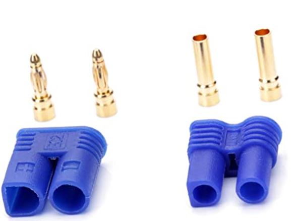EC2 Male Female Banana RC 2.0mm Lipo Battery Connector Gold Bullet Plug
