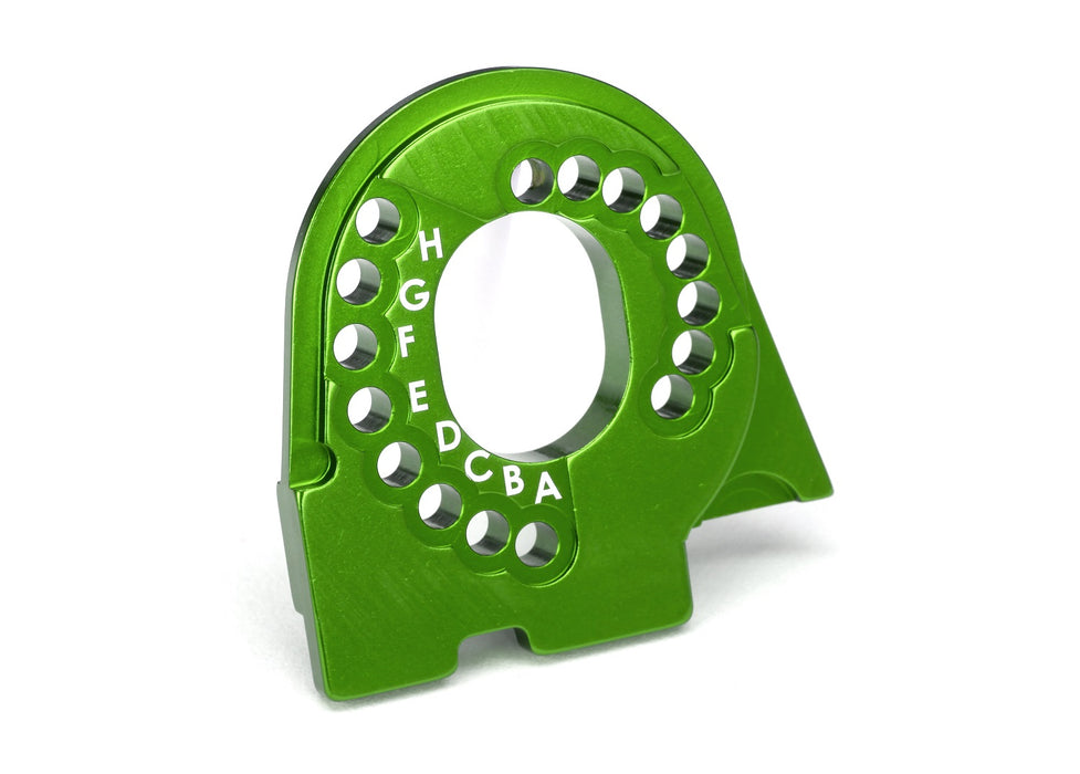 Motor mount plate, 6061-T6 aluminum (green-anodized)