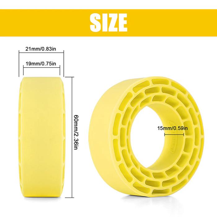 INJORA 4pcs Silicone Rubber Inserts For 1.3" Tires (68-72mm) SUPER SOFT