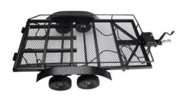 Machined Alloy Flatbed Dual Axle Car Trailer Kit for 1/10 Scale 62*38*10cm