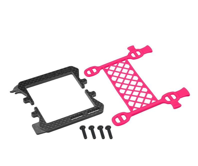 Pink Carbon Logo - Cargo Net Battery Brace, for Associated B6 / T6 / SC6 / B6.3
