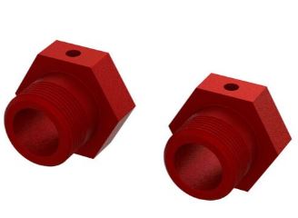 Aluminum Wheel Hex 24mm, Red (2)