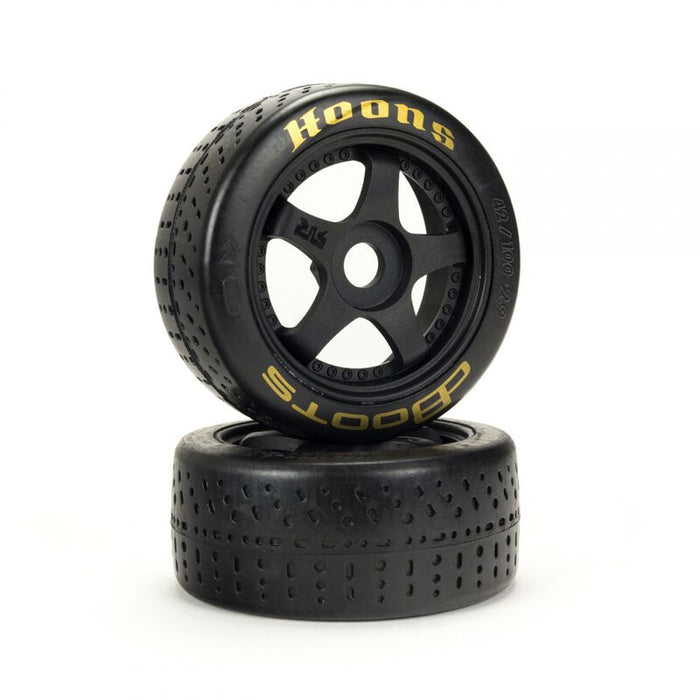 DBOOTS HOONS 42/100 2.9 PRE-MOUNTED BELTED TIRES, GOLD, 17MM HEX, 5-SPOKE (2)