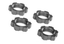 Wheel nuts, splined, 17mm, serrated (gray-anodized) (4)