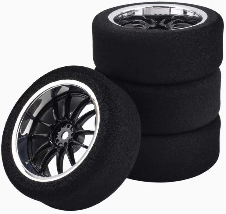 Powerhobby On-Road Foam Tires (4) 1/10 Car
Size:Diameter:67mm ,Width:26mm,Mount :12mm Hex,Offset:3mm