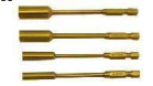 AZTAB Titanium Nut Driver Tips 4pcs (6.35mm/1/4)BOX 4.0/5.5/7.0/8.0mm
