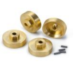 SCX24 4pcs Brass Wheels Rim Hubs Counterweight