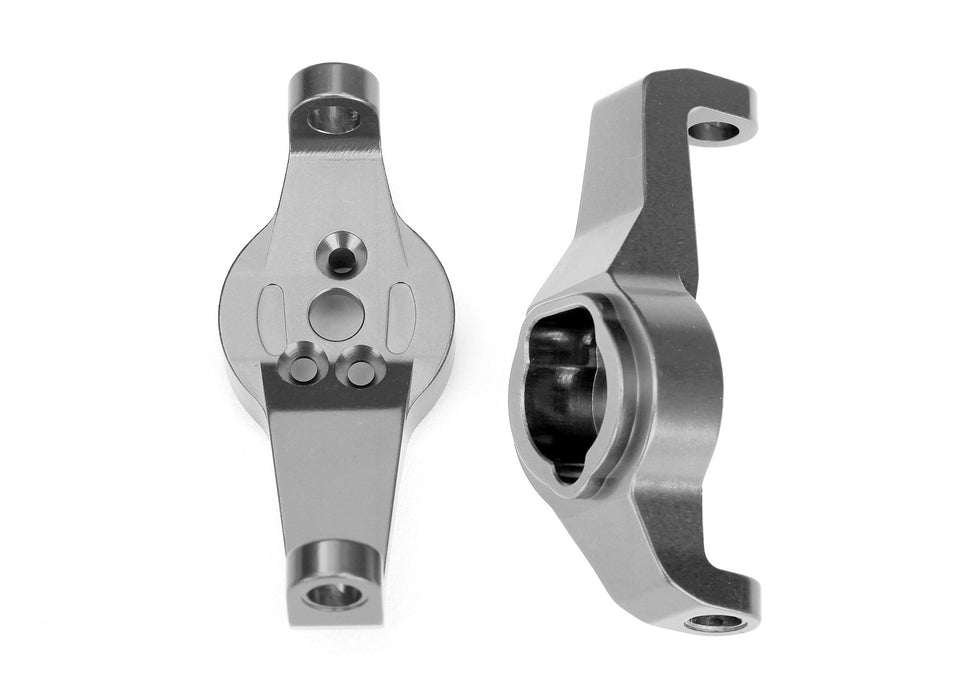 Caster blocks, 6061-T6 aluminum (charcoal gray-anodized), left and right