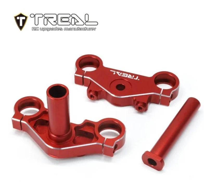 TREAL Losi Promoto MX Triple Clamp Set, CNC Machined Aluminum 7075 Red LOS264004