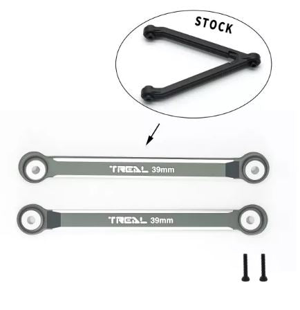 TREAL SCX24 Upper 2 links (4 Links Conversion)39mm Alu#7075 for Axial SCX24 C10 Bronco Gladiator 1/24 Scale Trucks GRAY