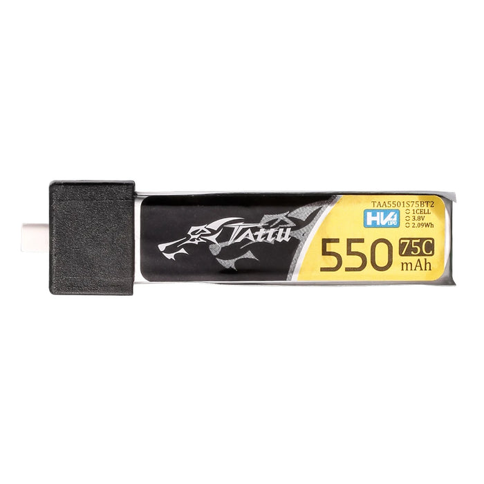 Tattu 1S 550mAh 75C 3.8V HV Lipo Battery Pack with BT 2.0 Plug (1pcs)