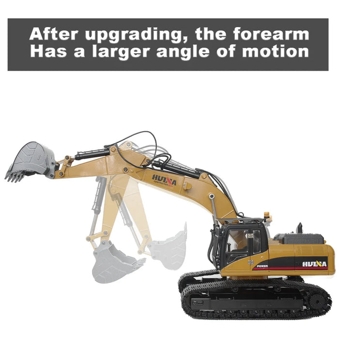 HuiNa Full Metal RC Excavator Digger V4 23Ch 2.4Ghz - All Metal 1:14 Model 1580