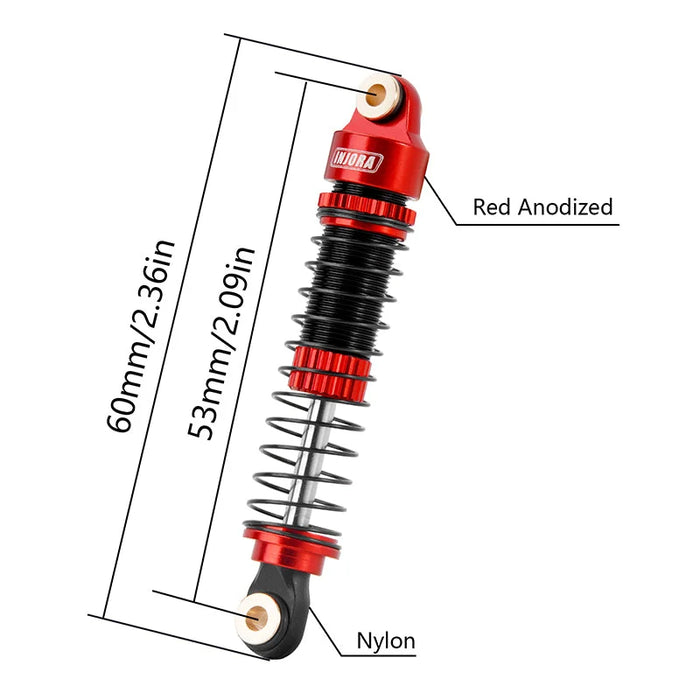 53mm Threaded Oil Shocks For 1/18 Redcat Ascent18 (Grey)