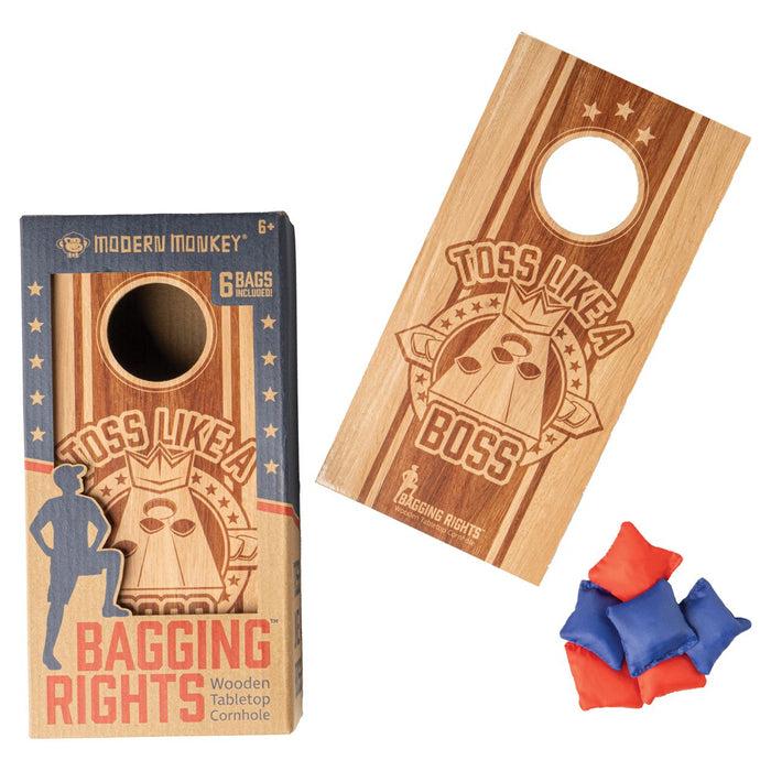 Modern Monkey Bagging Rights Wooden Tabletop Cornhole