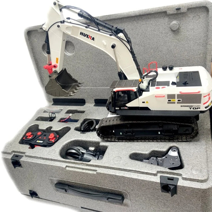 HUINA 4-in-1 RC Alloy Remote Control Excavator Model Crusher Construction Vehicles Toys 1/14 22CH 2.4Ghz