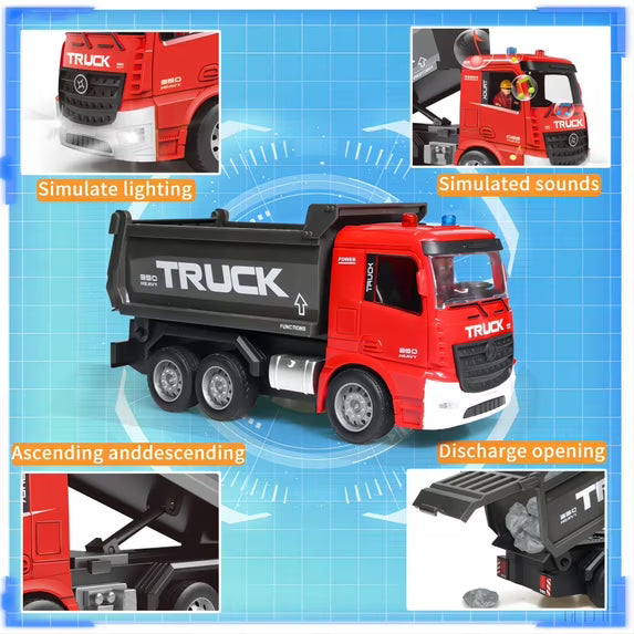 Remote Control Excavator Electric Toy RC Truck 2in1 ZLL 689-839A Double Side Flip Line