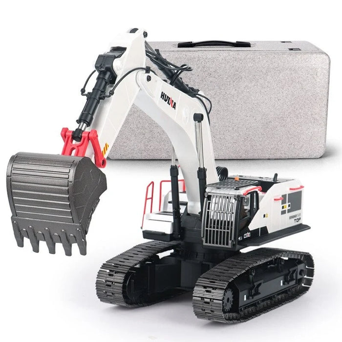 HUINA 4-in-1 RC Alloy Remote Control Excavator Model Crusher Construction Vehicles Toys 1/14 22CH 2.4Ghz