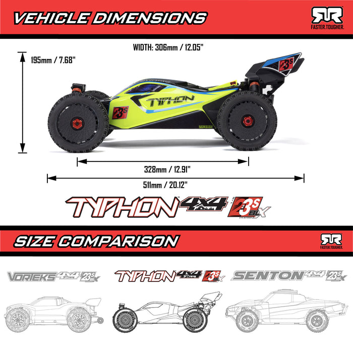 1/8 TYPHON 4X4 223S BLX BRUSHLESS BUGGY RTR WITH DSC  BLUE