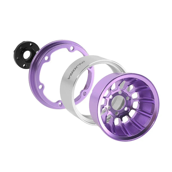 INJORA 1.9" Turbine Deep Dish Wheels for 1/10 RC Crawler (W1915) Purple