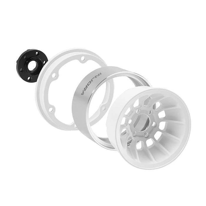 INJORA 1.9" Turbine Deep Dish Wheels for 1/10 RC Crawler (W1915) White