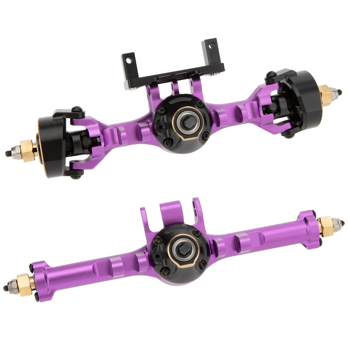 MEUS Racing TRX4M Purple Metal V2 Isokinetic Front & Rear axles with Adjustable Servo Mount for 1/18 TRX4M RC Crawler