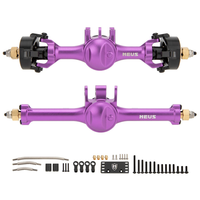 MEUS Racing TRX4M Purple Metal V2 Isokinetic Front & Rear axles with Adjustable Servo Mount for 1/18 TRX4M RC Crawler