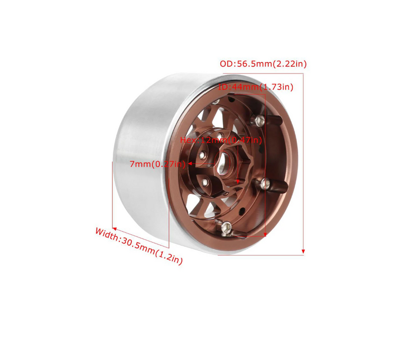 1.9  Aluminum Crawler Wheels Offset -10mm Black