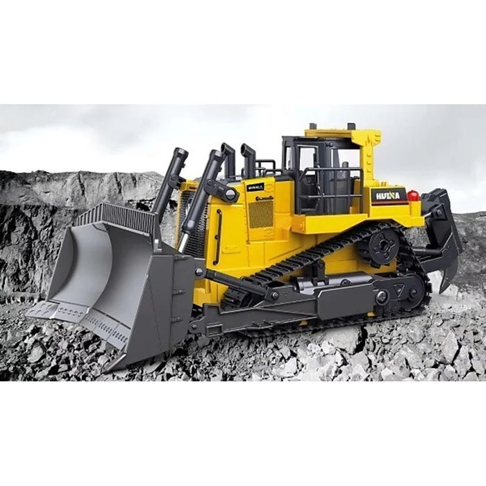 1:16 Scale Eleven-Channel Remote-Controlled Bulldozer, Remote Alloy Construction Vehicle