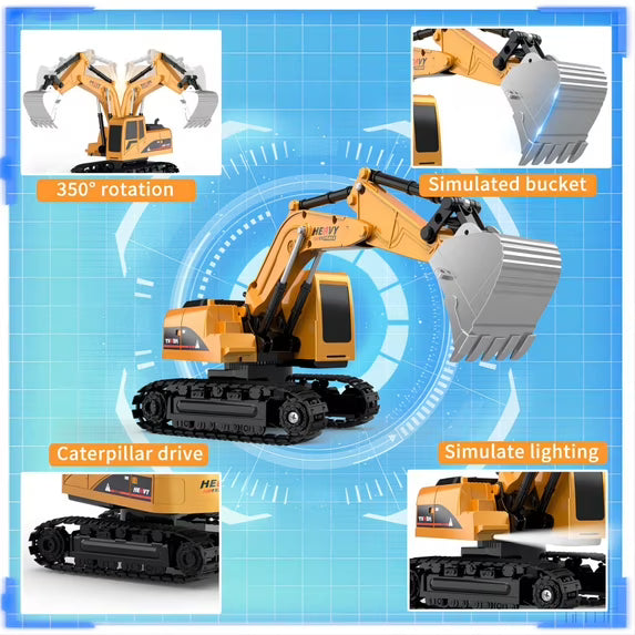 Remote Control Excavator Electric Toy RC Truck 2in1 ZLL 689-839A Double Side Flip Line