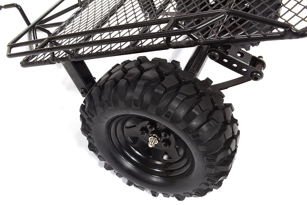 Realistic Leaf Spring 1/10 Size Low Side Trailer for Scale Crawler Truck