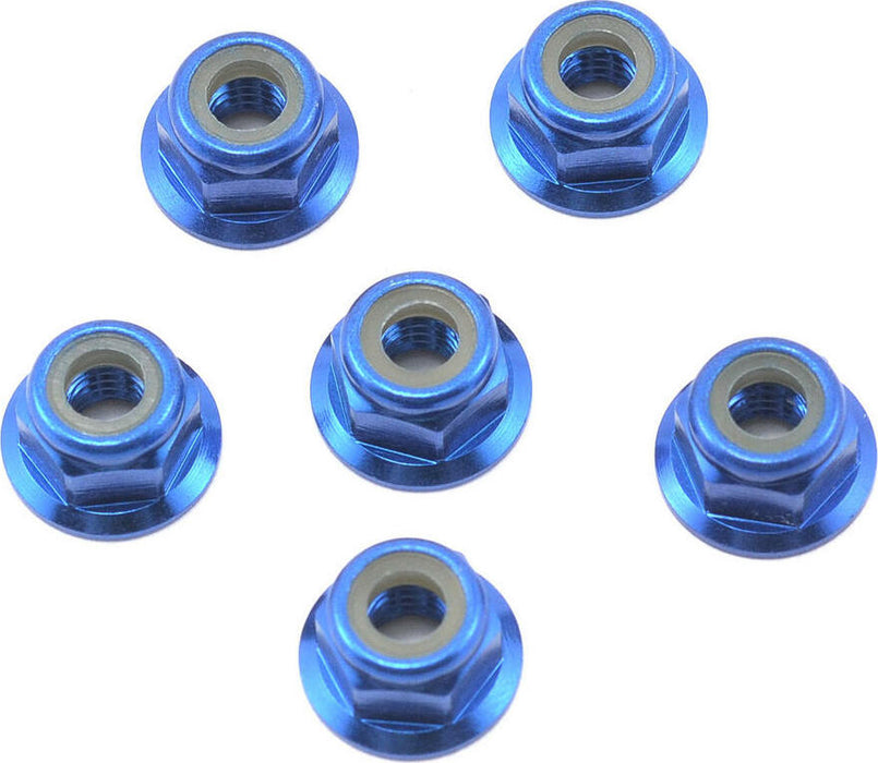 Team Associated M4 Aluminum Flange Locknut (6)