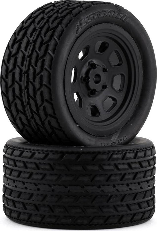 Team Associated SR10 Pre-Mounted Street Stock Tires with Rear Wheels (2)