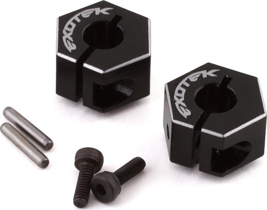 Exotek TLR 22 Drag Racing Wide Clamping Rear Hex (Black) (2) (8.5mm)