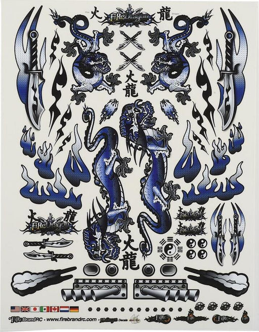 Firebrand RC Concept Dragon Decal (Blue) (8.5x11")