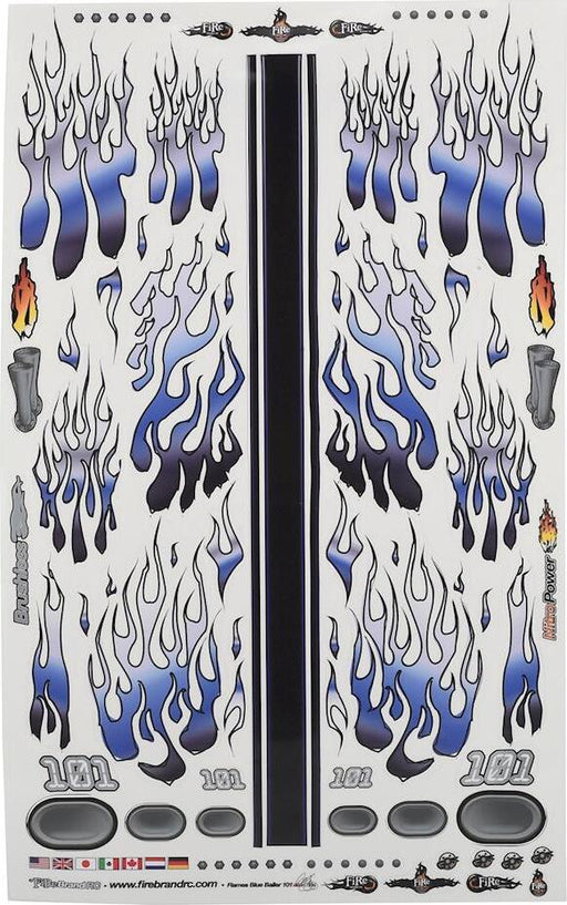 Firebrand RC Flames Ballers Decal Sheet (Blue) (8.5x14")