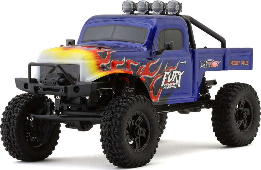 Furitek FX118 Fury Wagon 1/18 RTR Brushless Rock Crawler (Blue/Flames)