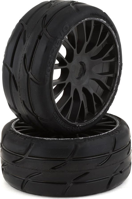 GRP Tires GT - TO3 Revo Belted Pre-Mounted 1/8 Buggy Tires (Black) (2) (XM5)